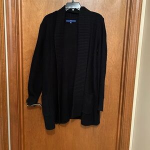 Apt 9 black open front longline cardigan with pockets size L